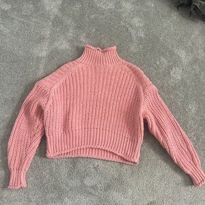 H&M Cozy Pink Chunky Turtleneck Sweater